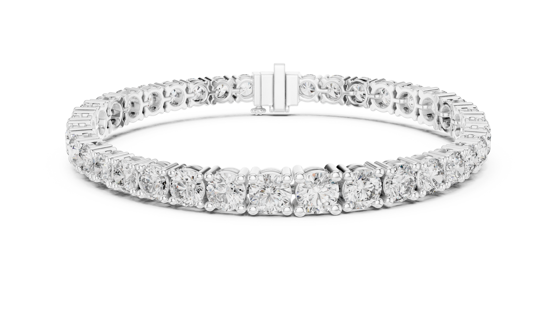Graduated Round Cut Diamond Tennis Chain Bracelet in Collet Settings