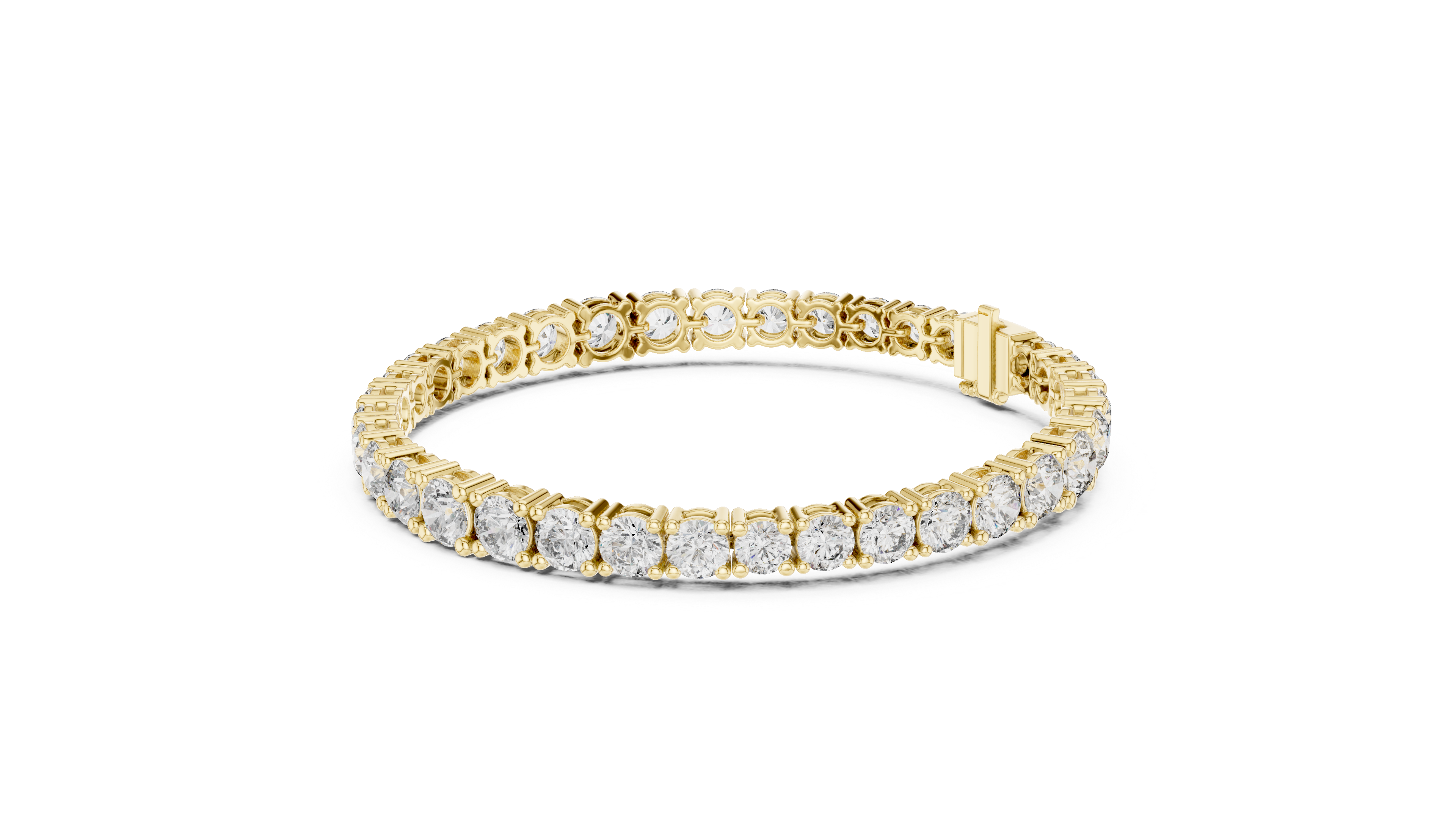 Graduated Round Cut Diamond Tennis Chain Bracelet in Collet Settings