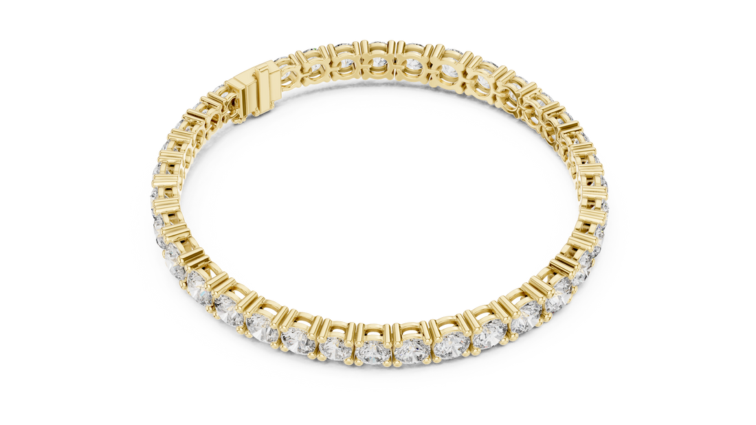 Graduated Round Cut Diamond Tennis Chain Bracelet in Collet Settings