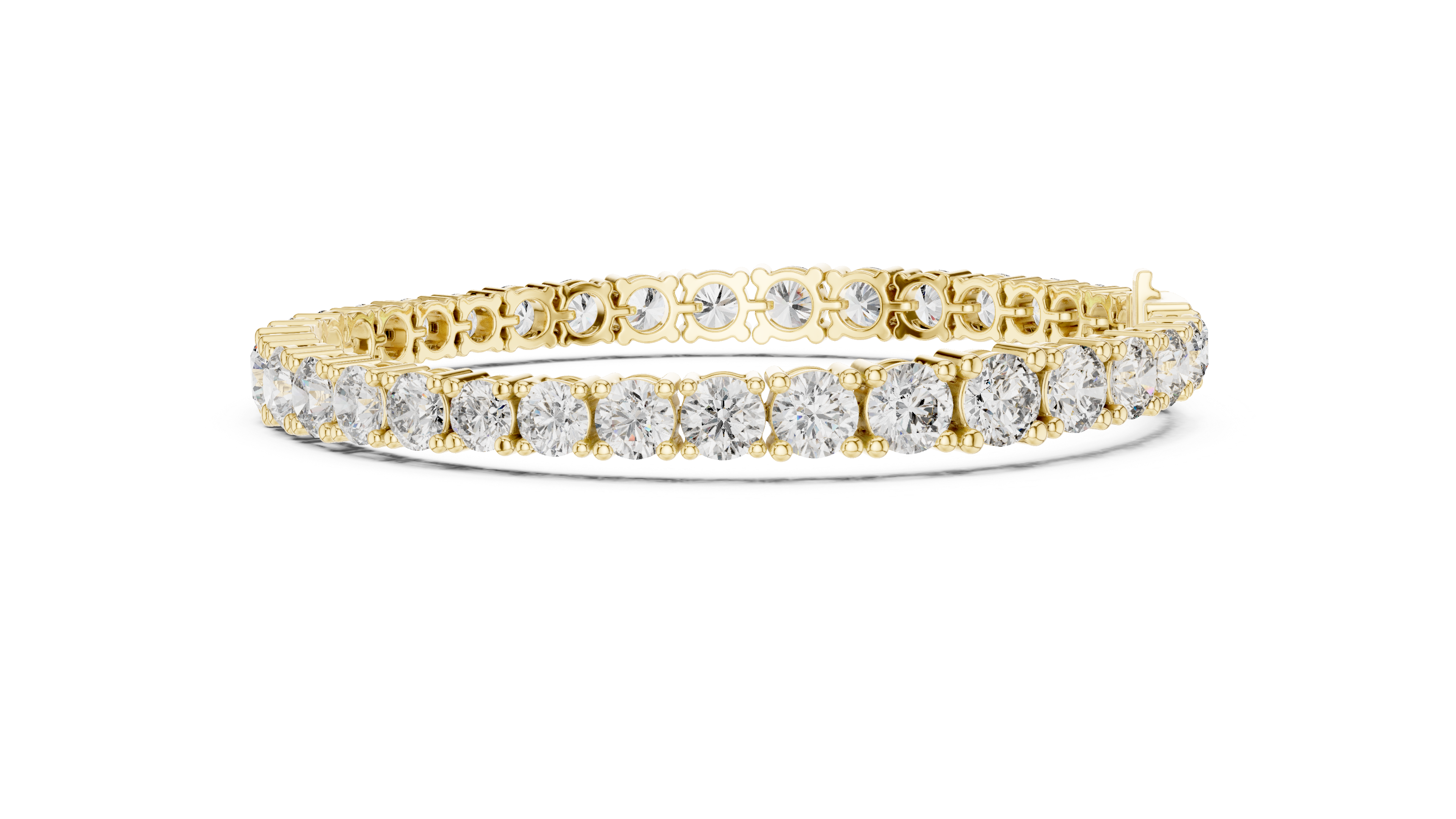 Graduated Round Cut Diamond Tennis Chain Bracelet in Collet Settings