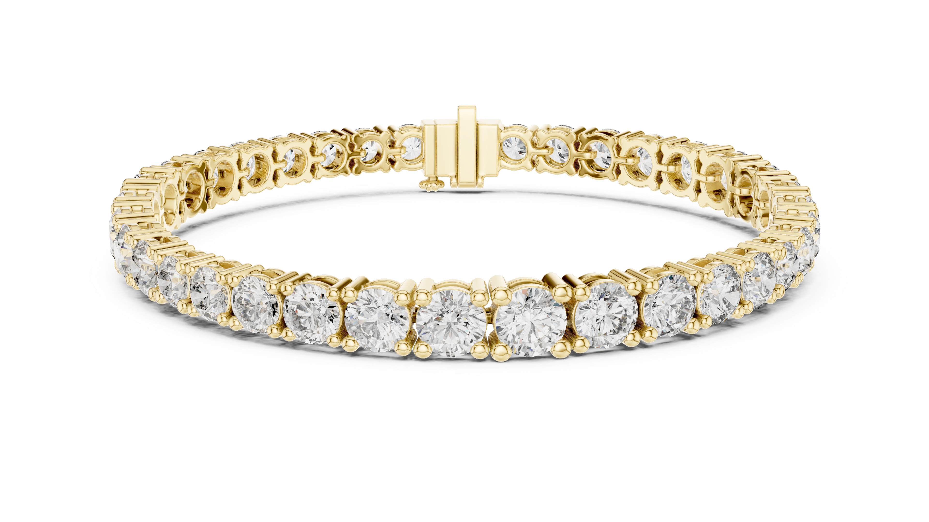 Graduated Round Cut Diamond Tennis Chain Bracelet in Collet Settings