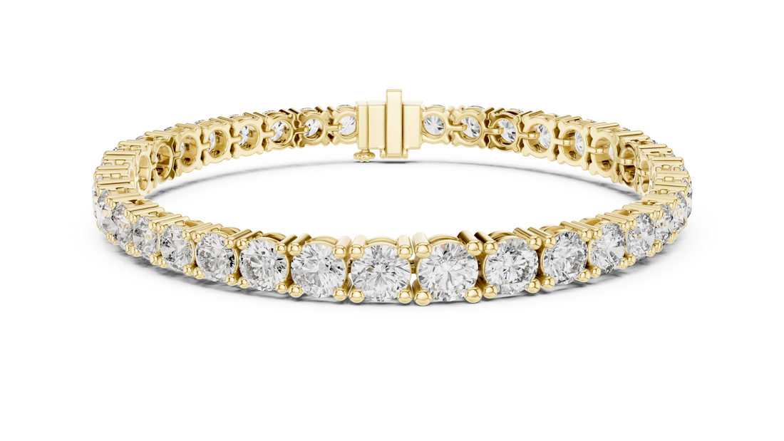 Graduated Round Cut Diamond Tennis Chain Bracelet in Collet Settings