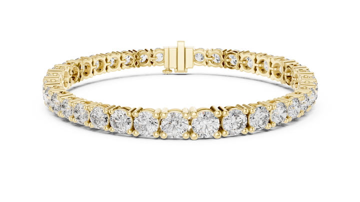Graduated Round Cut Diamond Tennis Chain Bracelet in Collet Settings