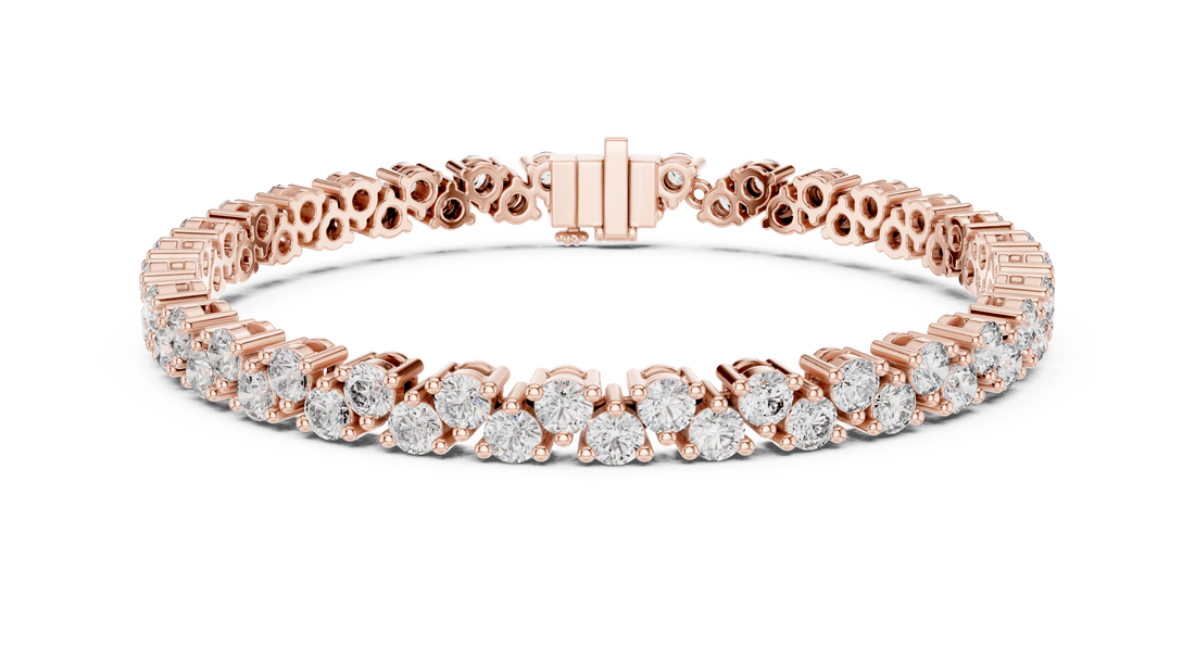 Classic Round Cut Diamond Tennis Chain Bracelet in Collet Settings