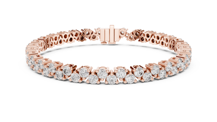 Classic Round Cut Diamond Tennis Chain Bracelet in Collet Settings
