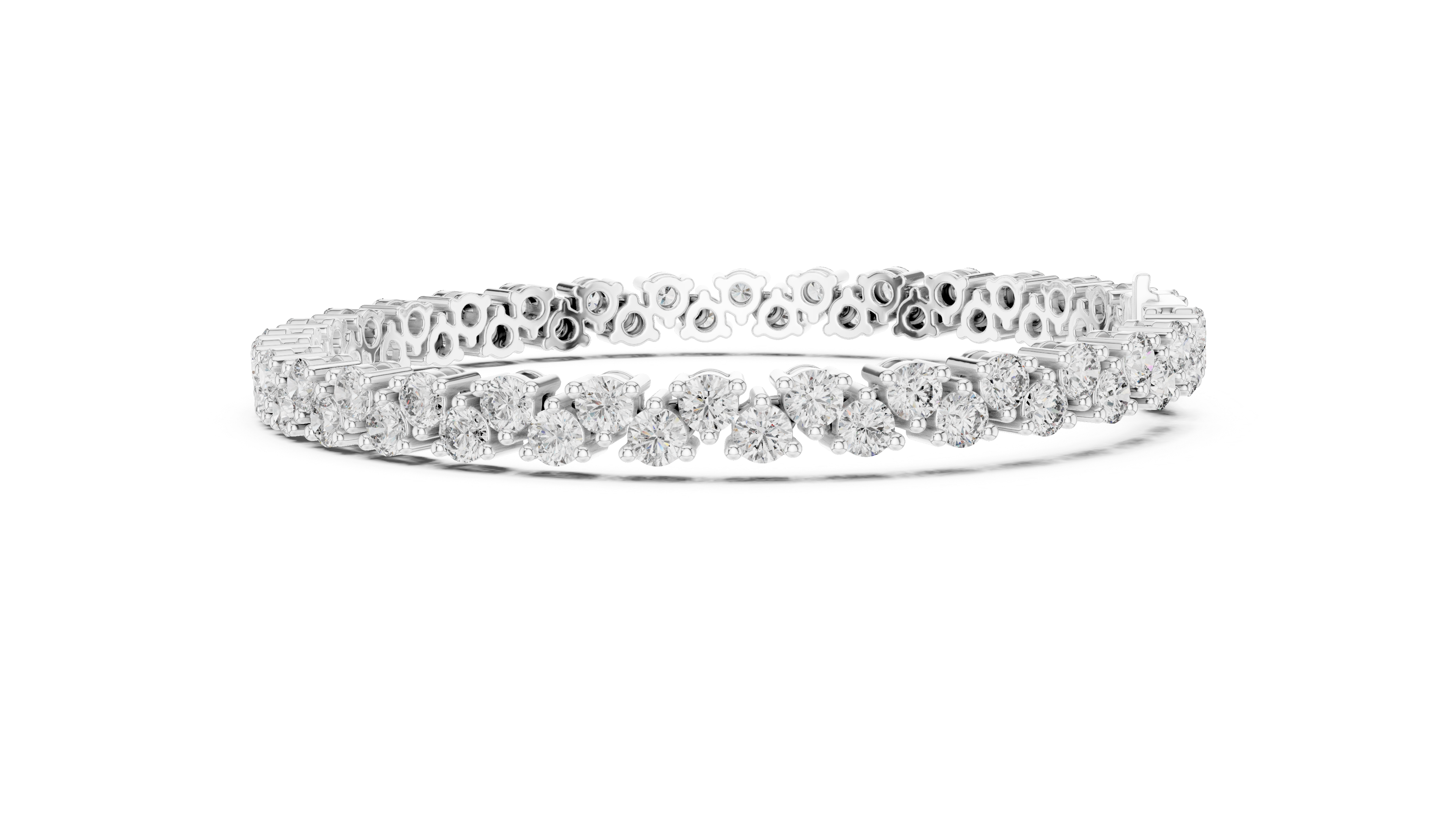 Classic Round Cut Diamond Tennis Chain Bracelet in Collet Settings