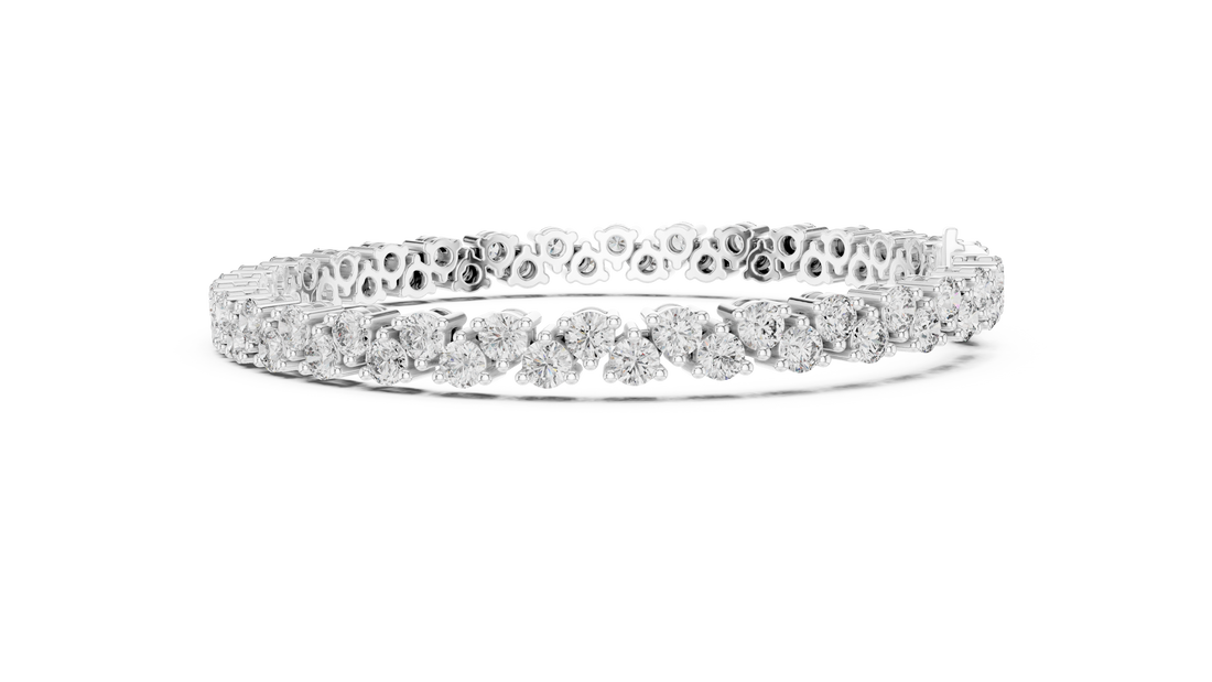 Classic Round Cut Diamond Tennis Chain Bracelet in Collet Settings