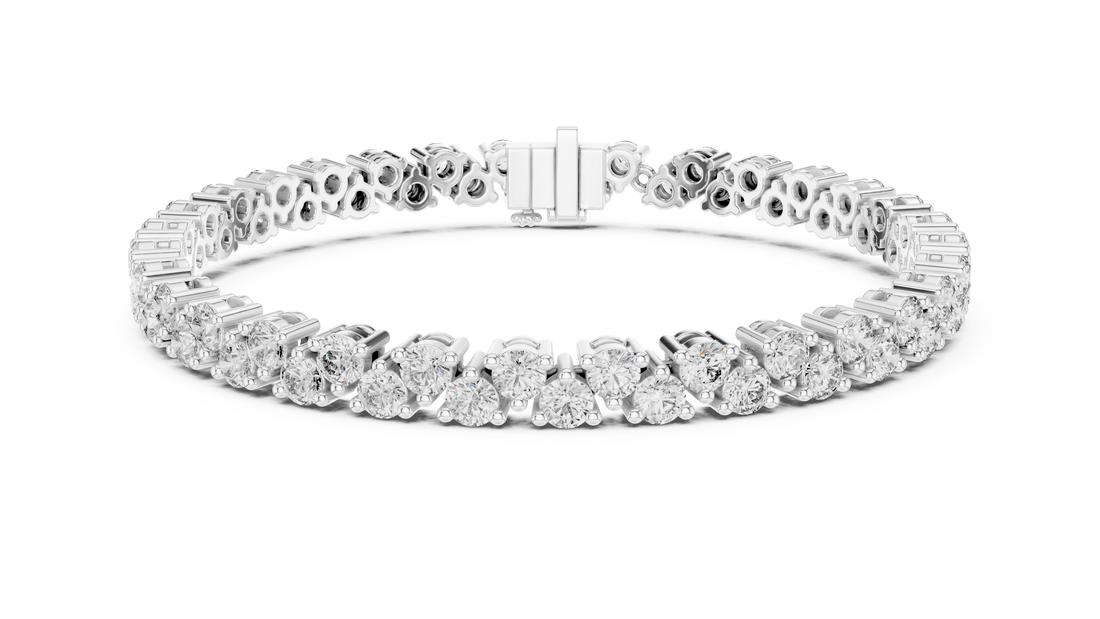 Classic Round Cut Diamond Tennis Chain Bracelet in Collet Settings