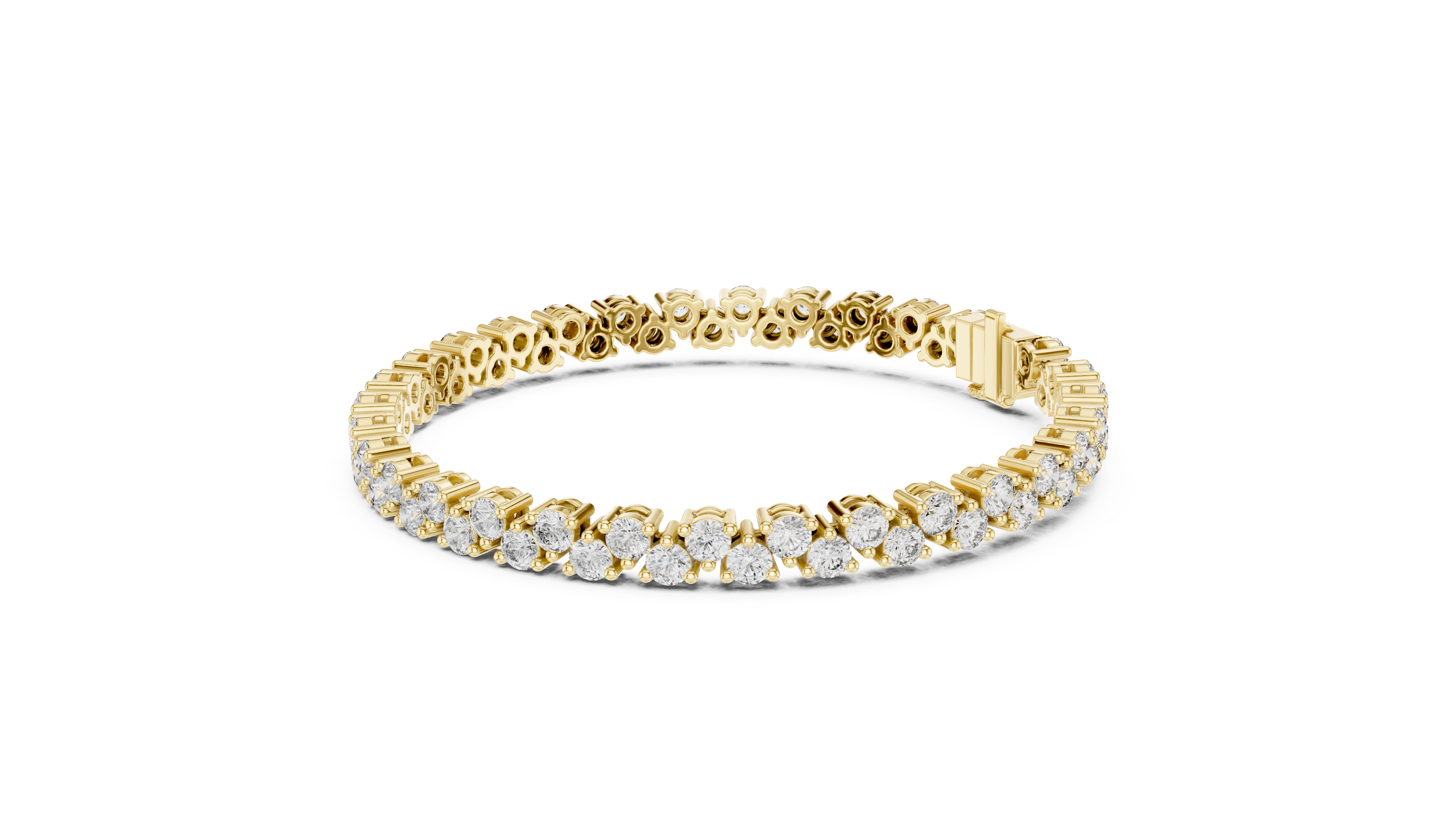 Classic Round Cut Diamond Tennis Chain Bracelet in Collet Settings