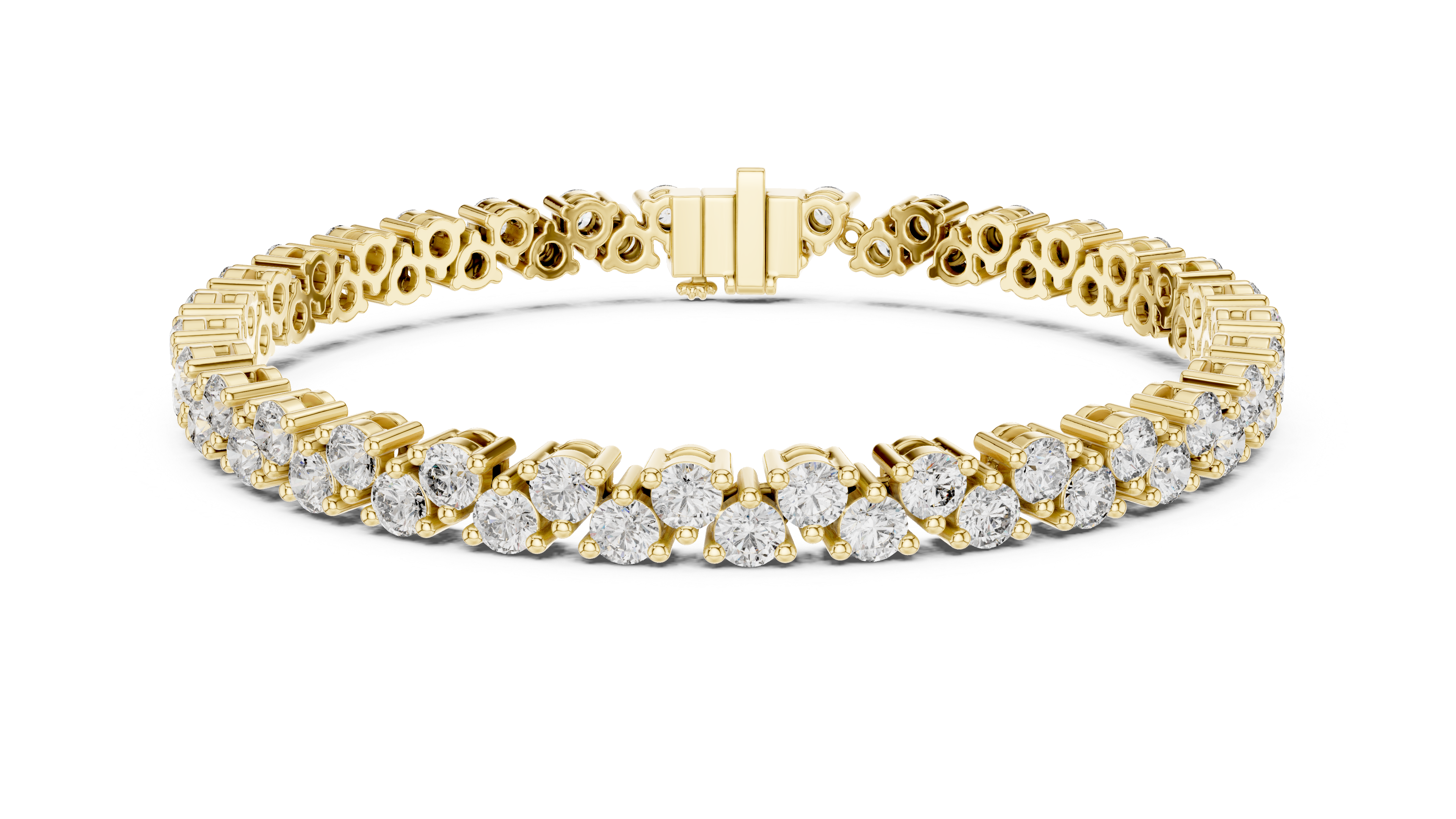 Classic Round Cut Diamond Tennis Chain Bracelet in Collet Settings