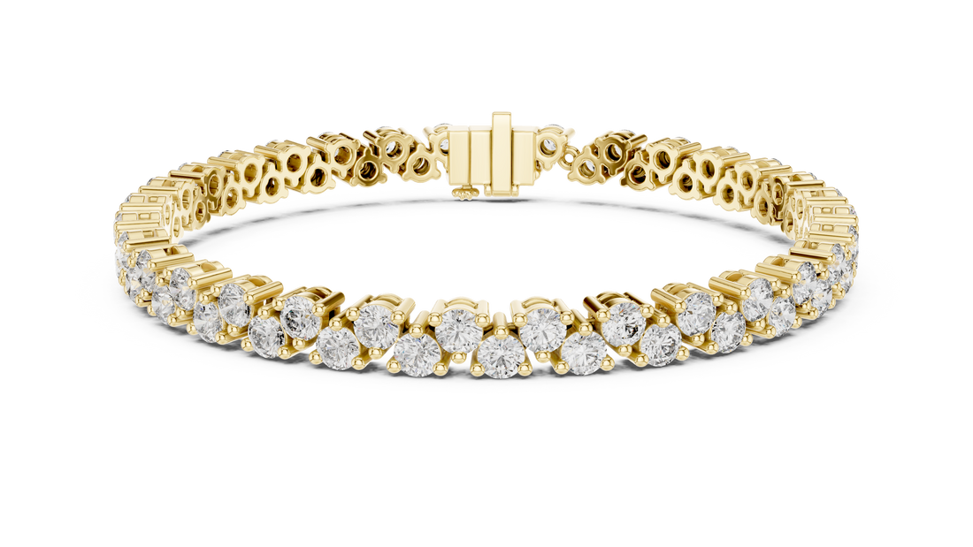 Classic Round Cut Diamond Tennis Chain Bracelet in Collet Settings