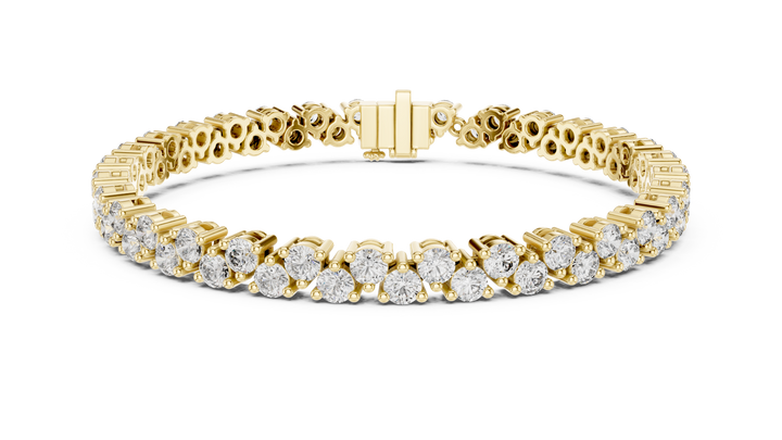 Classic Round Cut Diamond Tennis Chain Bracelet in Collet Settings