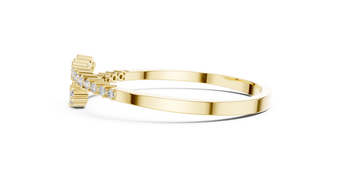 Round Brilliant Diamond Bypass Tennis Cuff Bracelet with Graduated Prong Set Diamonds