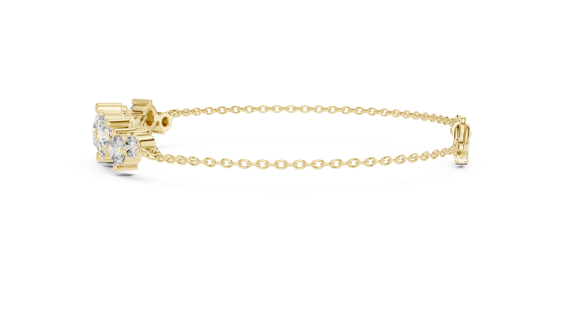 Round Brilliant Diamond Graduated Station Chain Bracelet