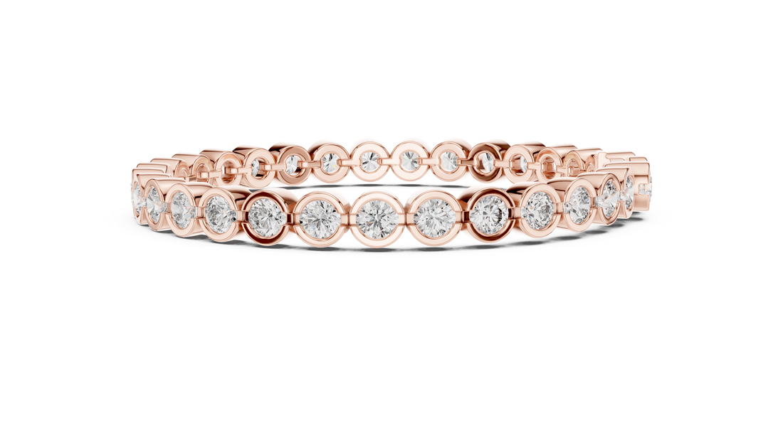 Round Brilliant Diamond Bezel Set Eternity Bangle Bracelet