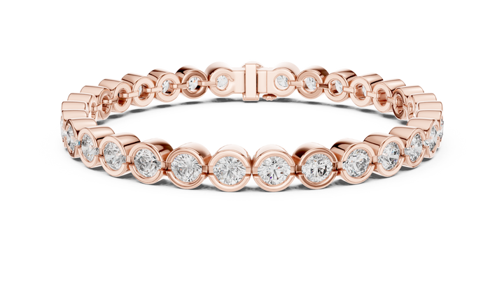 Round Brilliant Diamond Bezel Set Eternity Bangle Bracelet