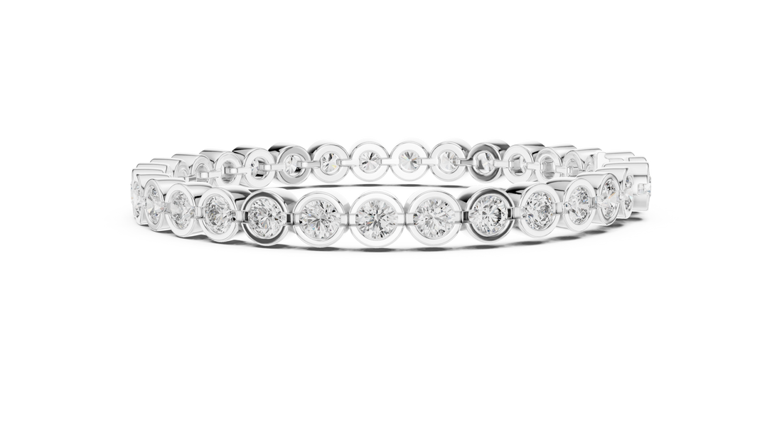 Round Brilliant Diamond Bezel Set Eternity Bangle Bracelet