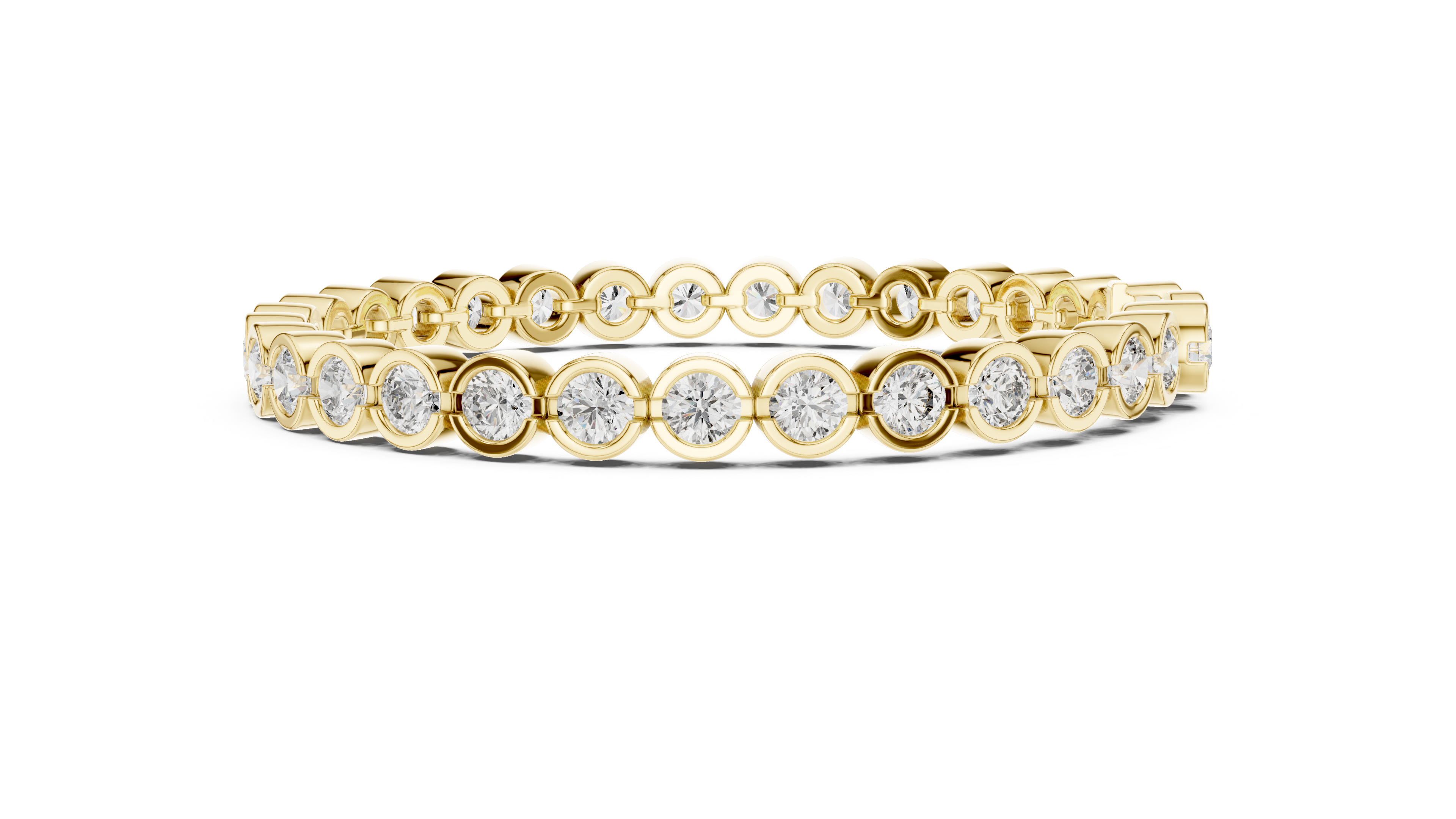 Round Brilliant Diamond Bezel Set Eternity Bangle Bracelet
