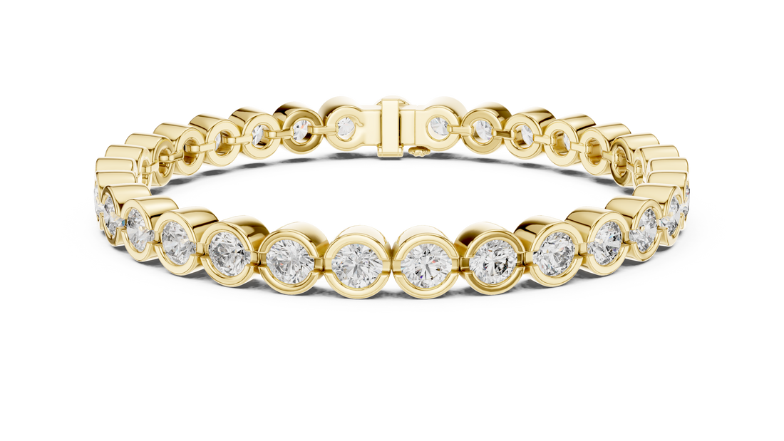 Round Brilliant Diamond Bezel Set Eternity Bangle Bracelet