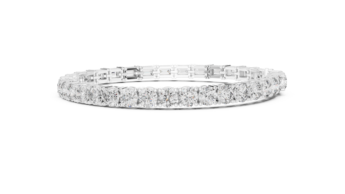 Emerald Cut and Round Brilliant Diamond Alternating Tennis Chain Bracelet