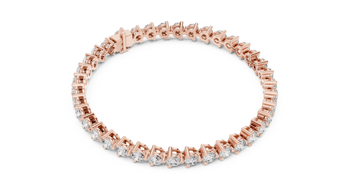 Round Brilliant Diamond Classic Tennis Chain Bracelet in Collet Setting