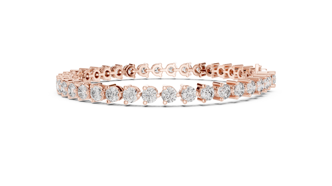 Round Brilliant Diamond Classic Tennis Chain Bracelet in Collet Setting