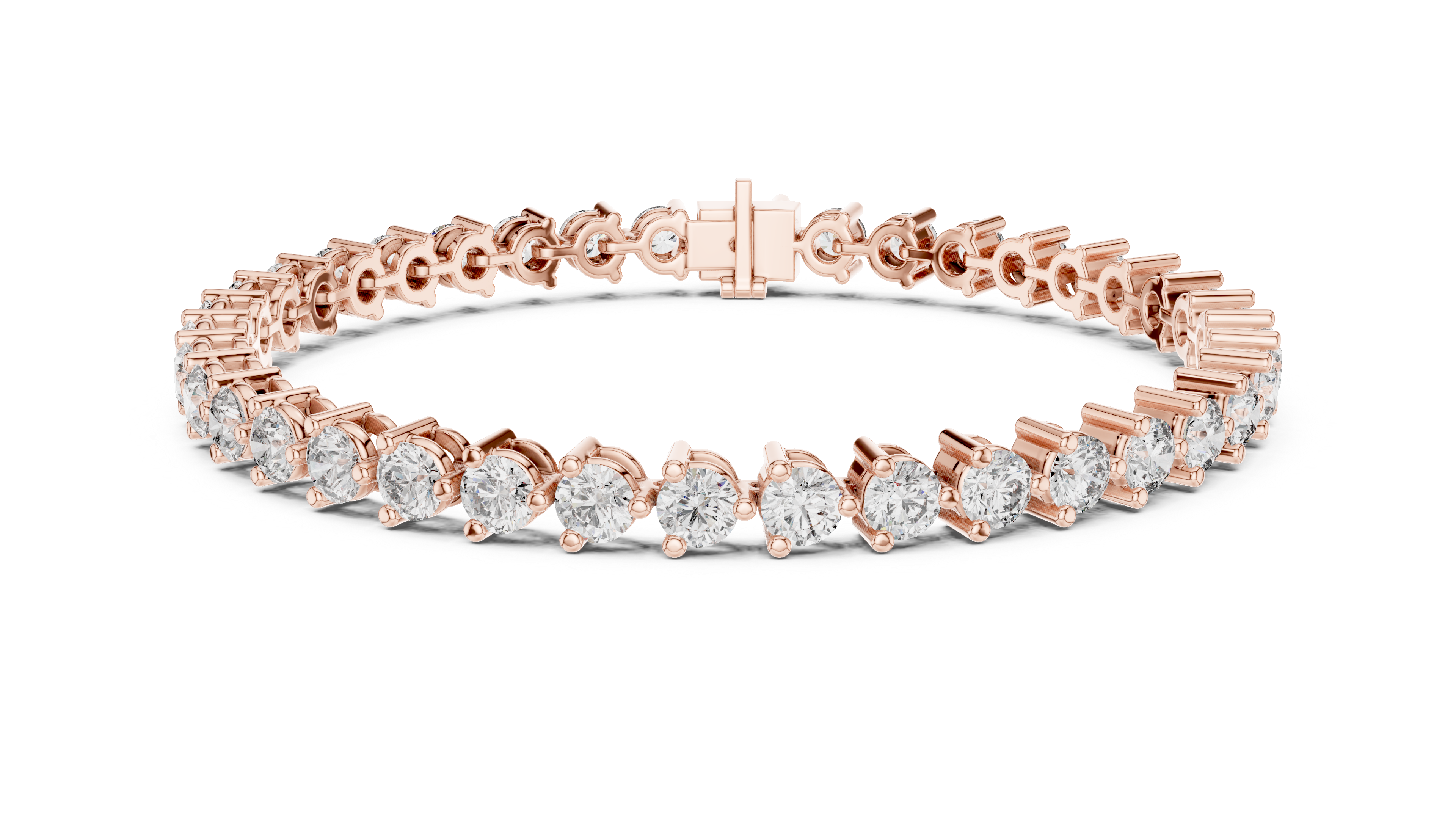 Round Brilliant Diamond Classic Tennis Chain Bracelet in Collet Setting