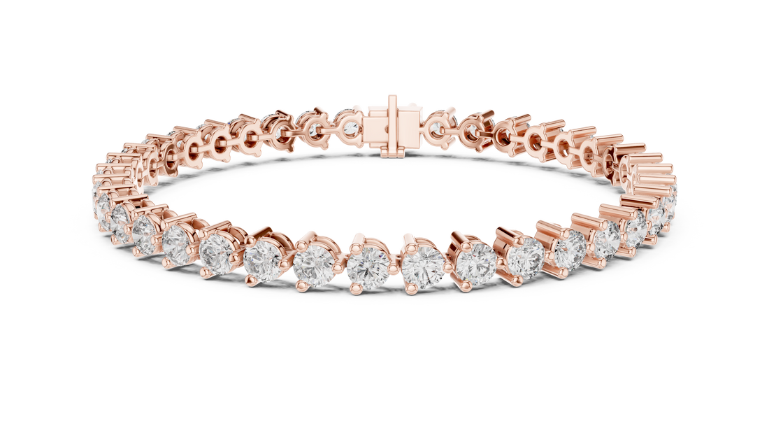 Round Brilliant Diamond Classic Tennis Chain Bracelet in Collet Setting