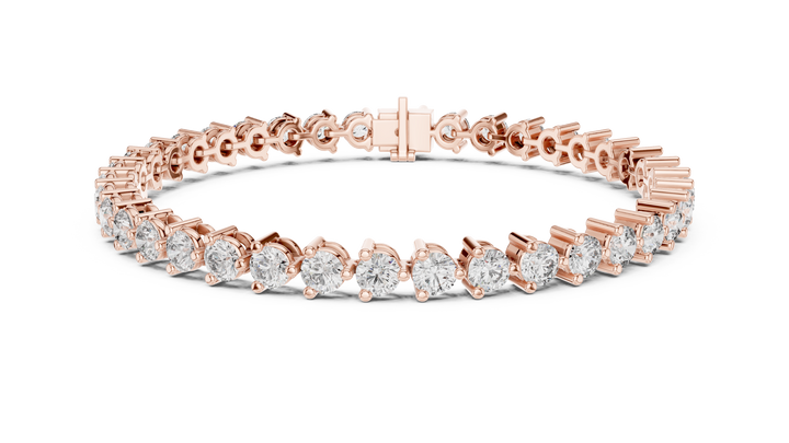 Round Brilliant Diamond Classic Tennis Chain Bracelet in Collet Setting