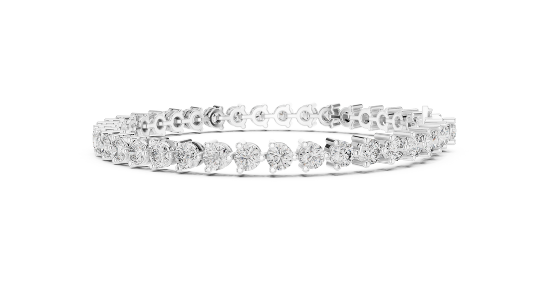 Round Brilliant Diamond Classic Tennis Chain Bracelet in Collet Setting