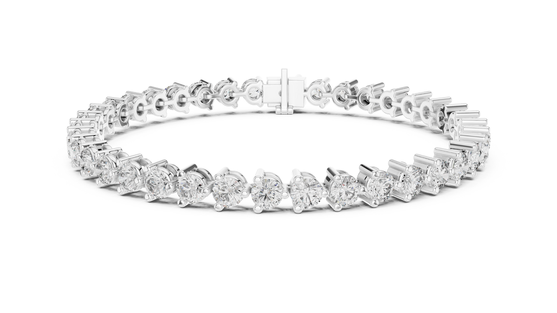 Round Brilliant Diamond Classic Tennis Chain Bracelet in Collet Setting