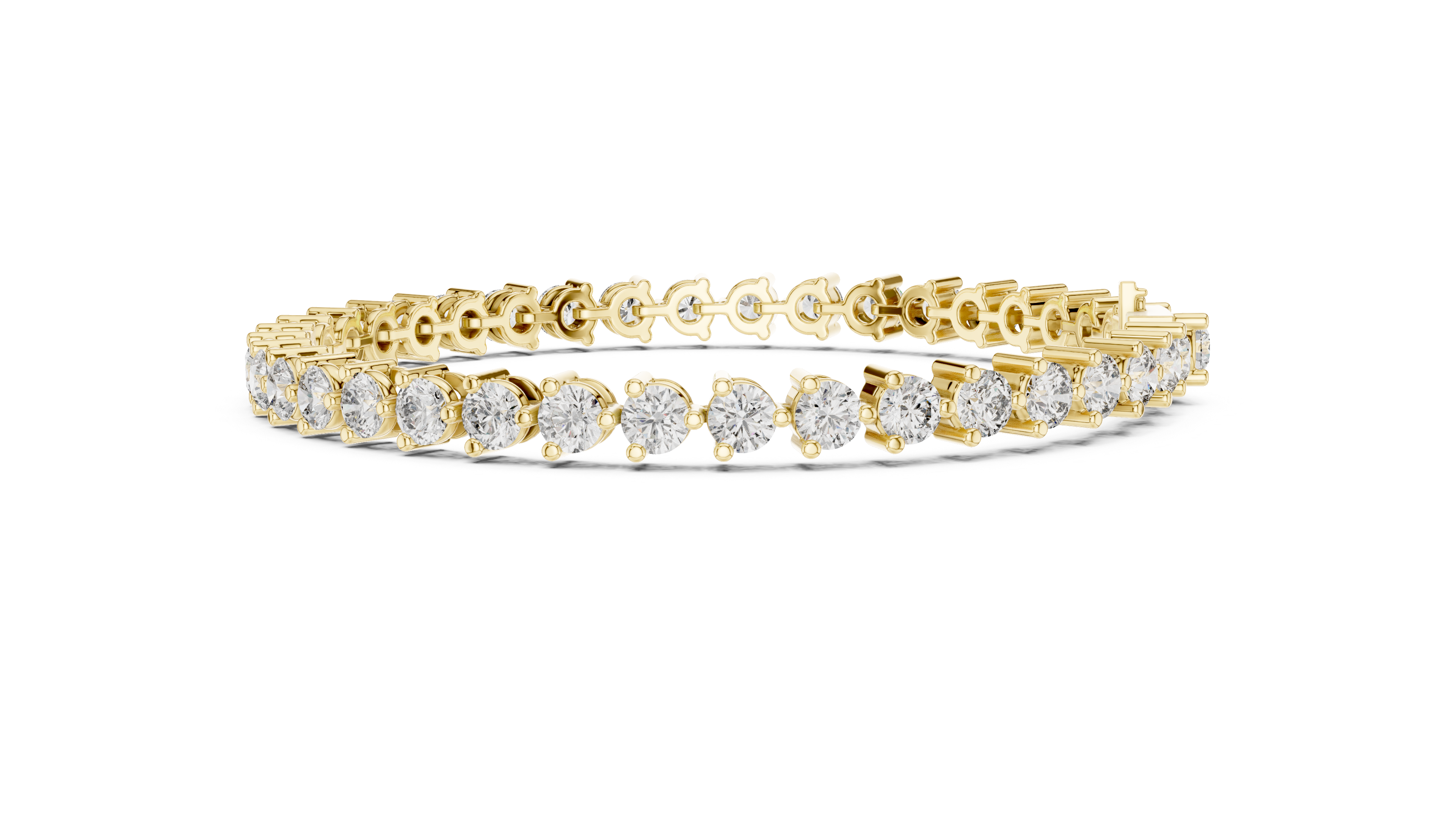 Round Brilliant Diamond Classic Tennis Chain Bracelet in Collet Setting