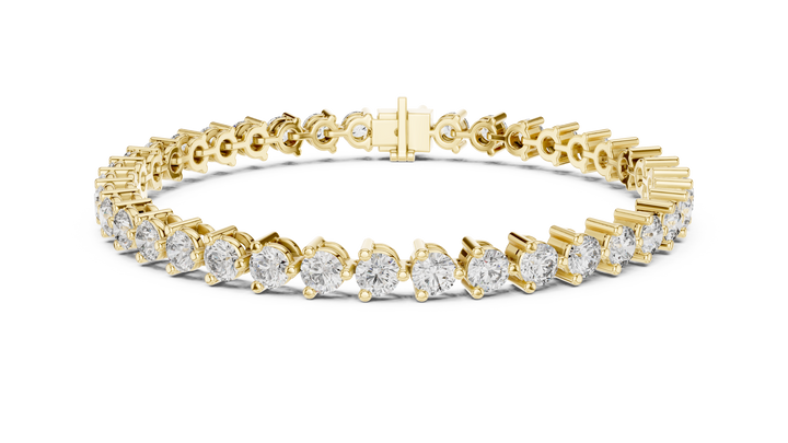 Round Brilliant Diamond Classic Tennis Chain Bracelet in Collet Setting