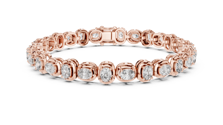 Cushion Cut Diamond Classic Tennis Chain Bracelet in Collet Setting