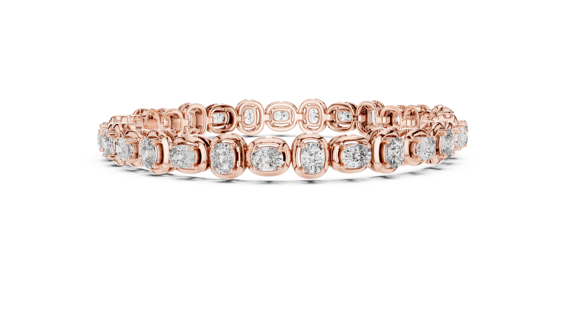 Cushion Cut Diamond Tennis Bracelet with Classic Collet Link Settings