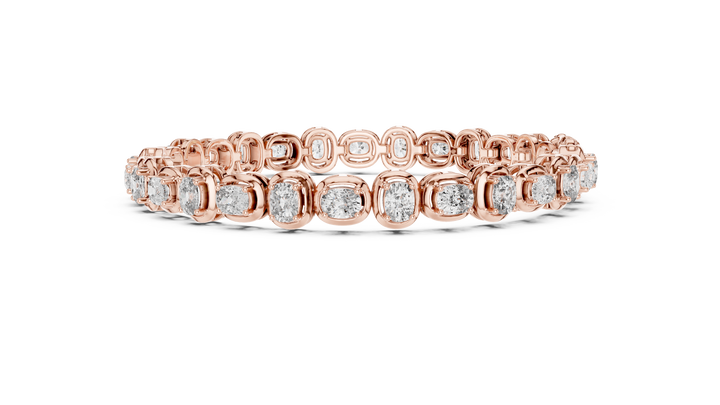 Cushion Cut Diamond Tennis Bracelet with Classic Collet Link Settings