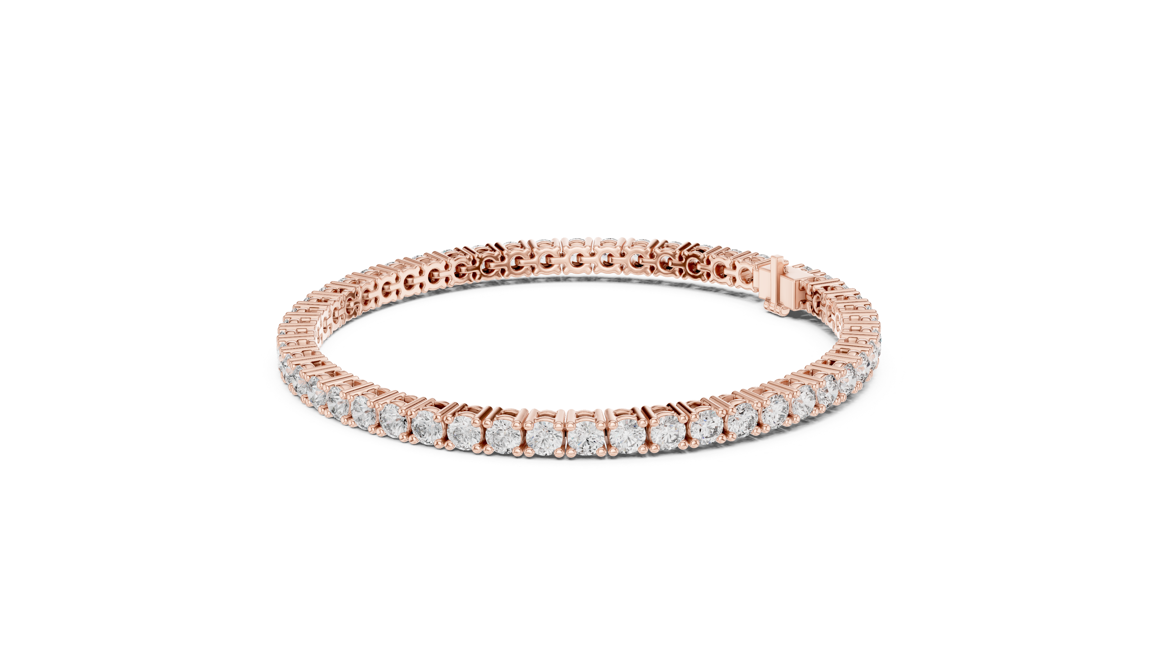 Round Brilliant Diamond Classic Tennis Chain Bracelet in Collet Setting