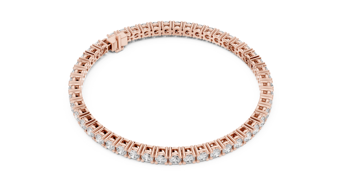 Round Brilliant Diamond Classic Tennis Chain Bracelet in Collet Setting