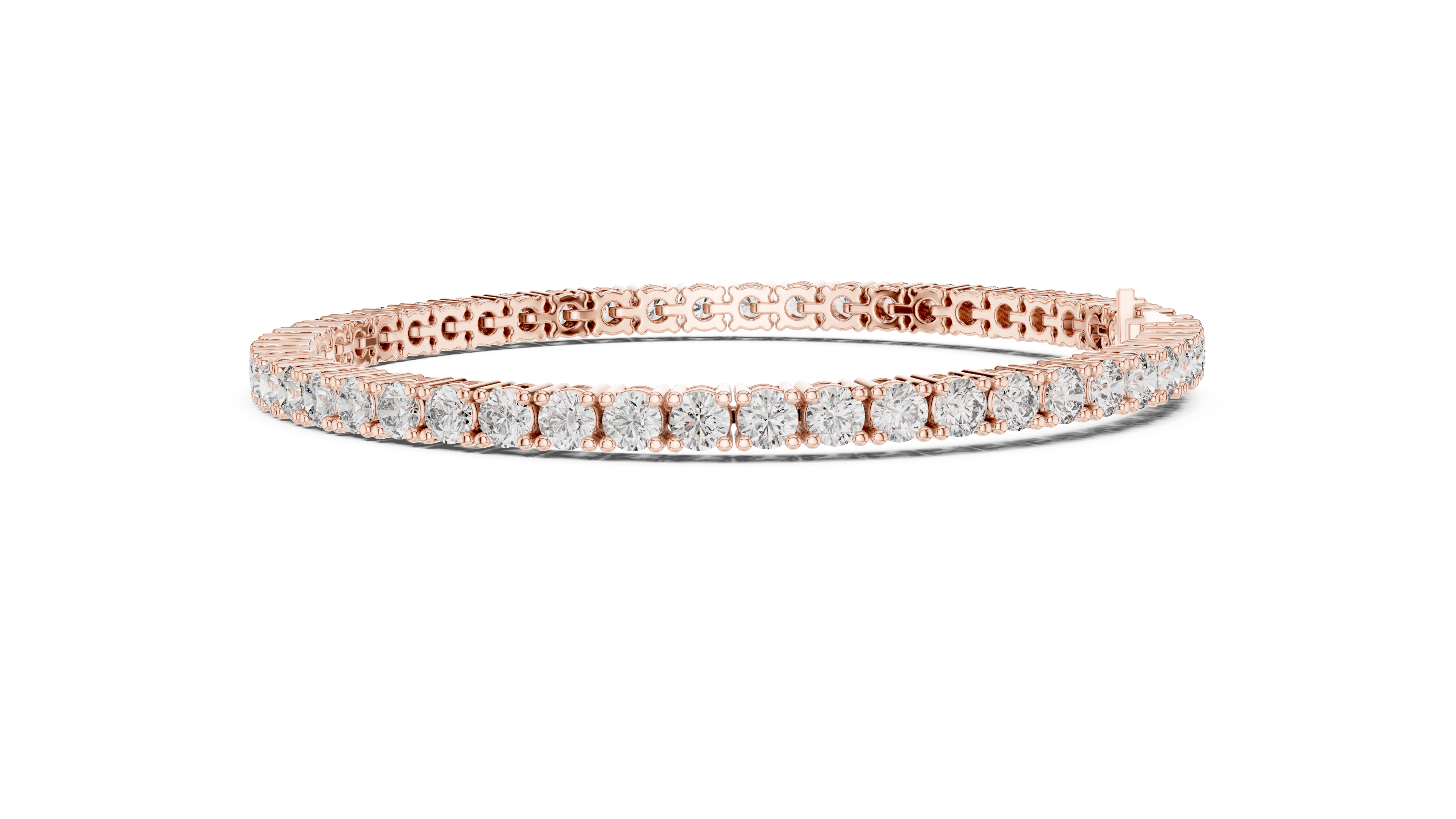 Round Brilliant Diamond Classic Tennis Chain Bracelet in Collet Setting