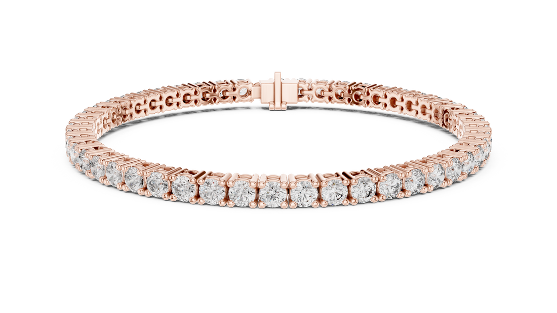 Round Brilliant Diamond Classic Tennis Chain Bracelet in Collet Setting