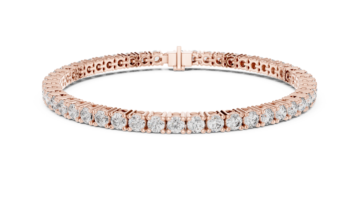 Round Brilliant Diamond Classic Tennis Chain Bracelet in Collet Setting