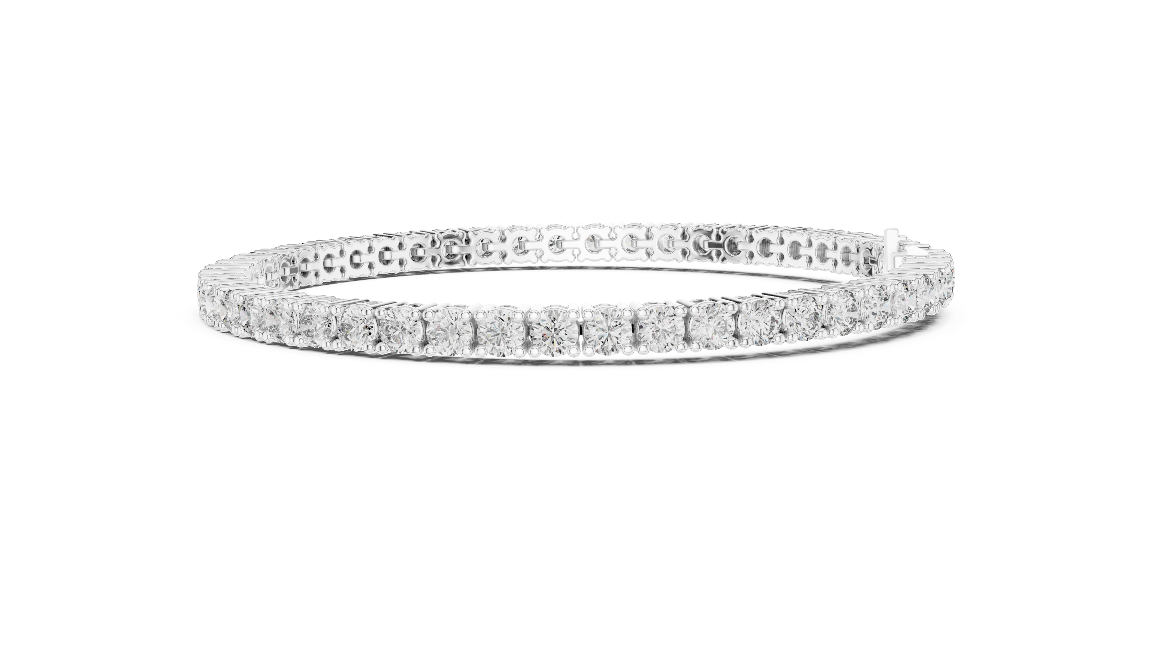 Round Brilliant Diamond Classic Tennis Chain Bracelet in Collet Setting