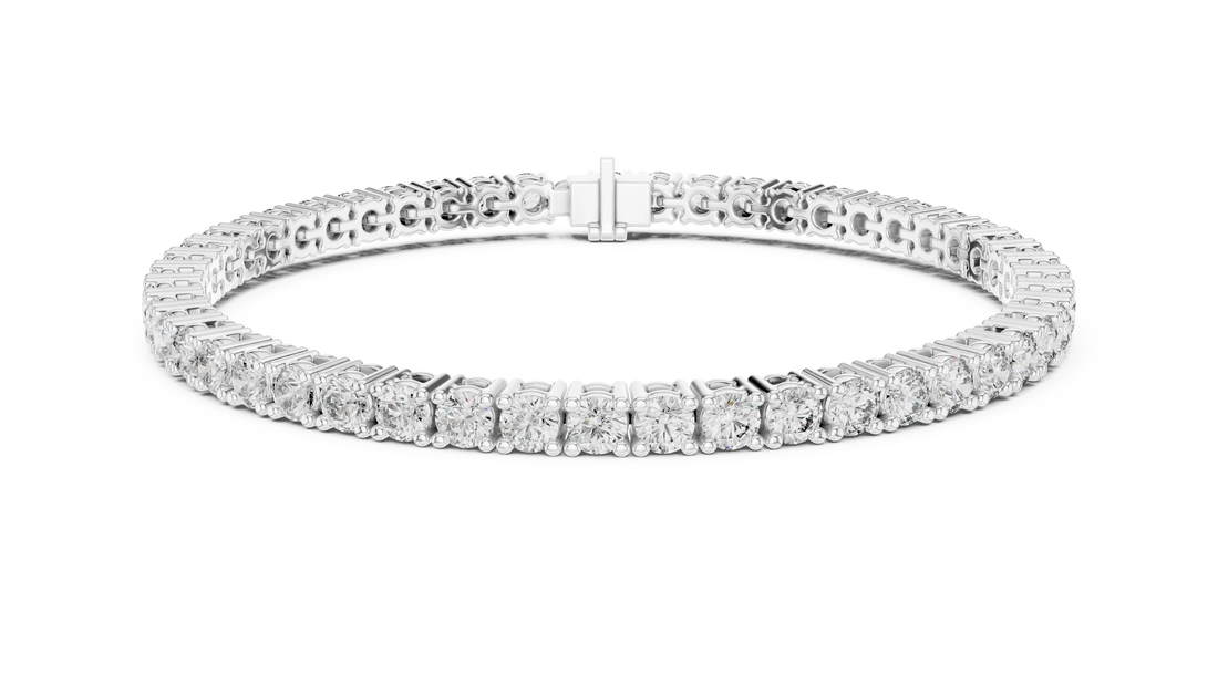 Round Brilliant Diamond Classic Tennis Chain Bracelet in Collet Setting