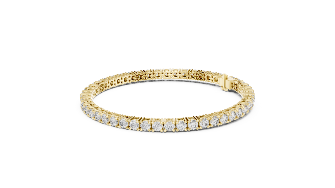 Round Brilliant Diamond Classic Tennis Chain Bracelet in Collet Setting