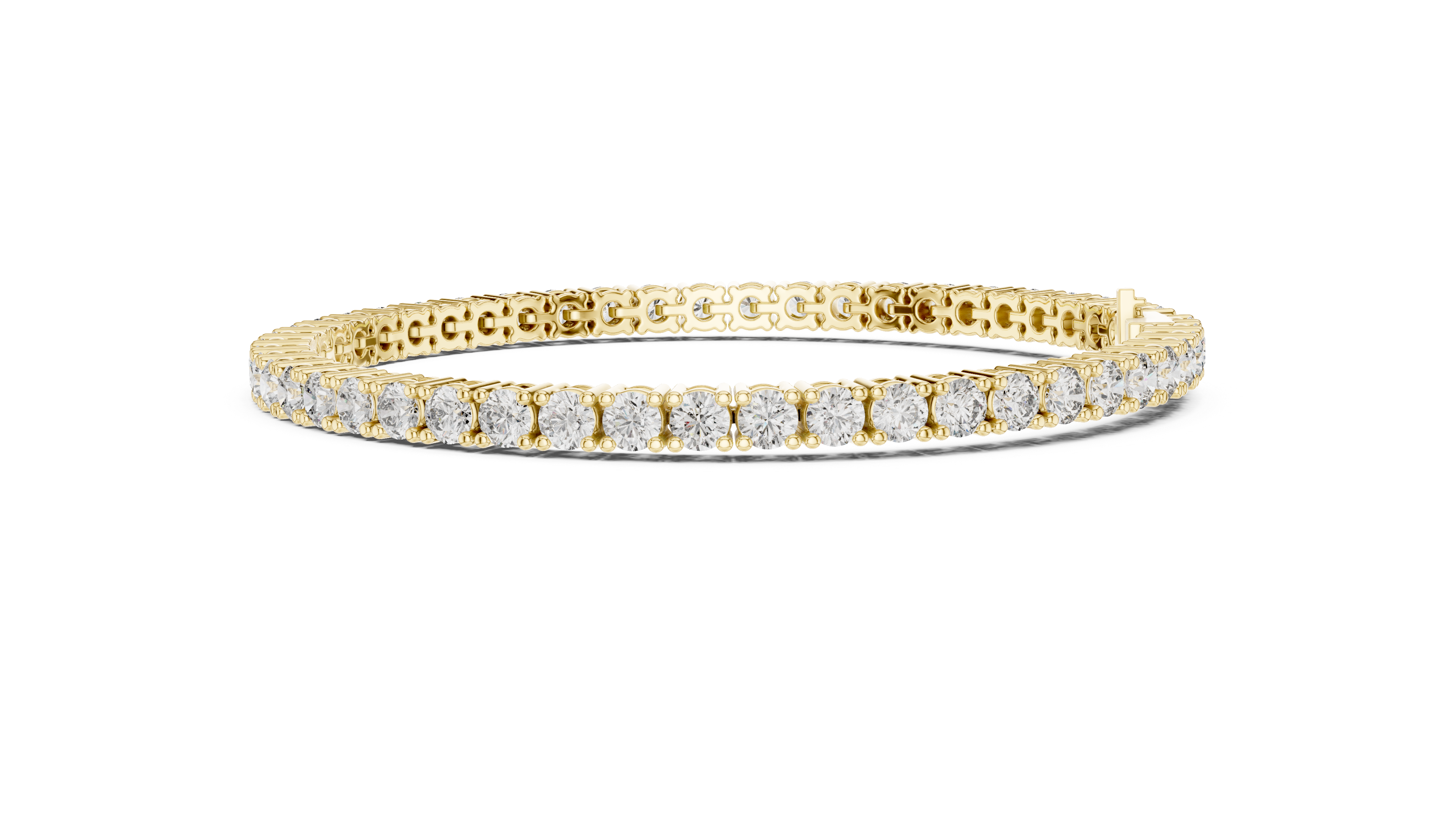 Round Brilliant Diamond Classic Tennis Chain Bracelet in Collet Setting