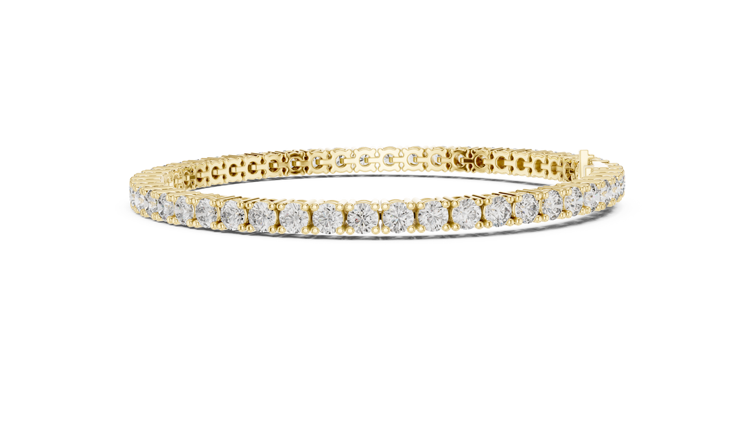 Round Brilliant Diamond Classic Tennis Chain Bracelet in Collet Setting