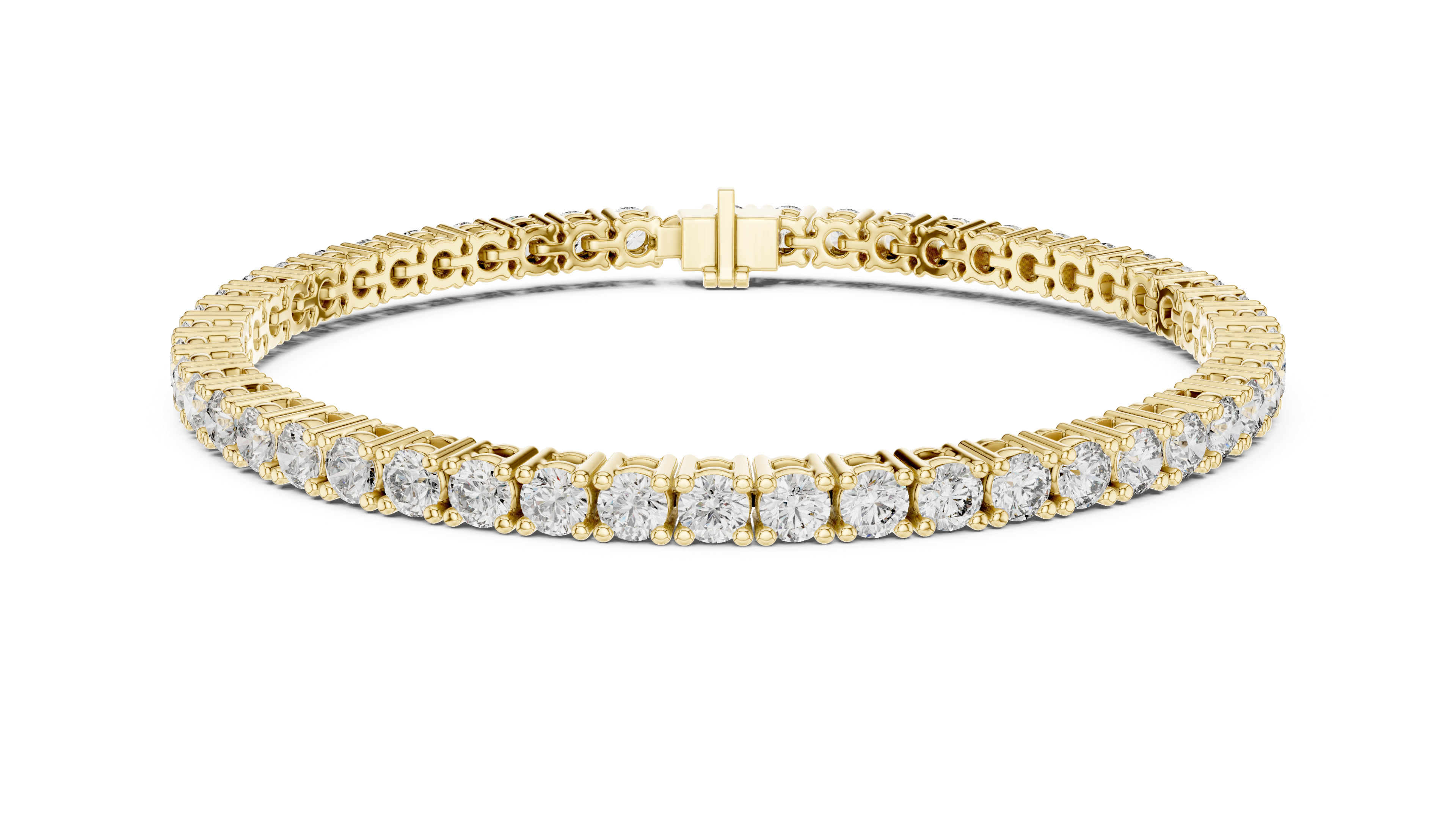 Round Brilliant Diamond Classic Tennis Chain Bracelet in Collet Setting