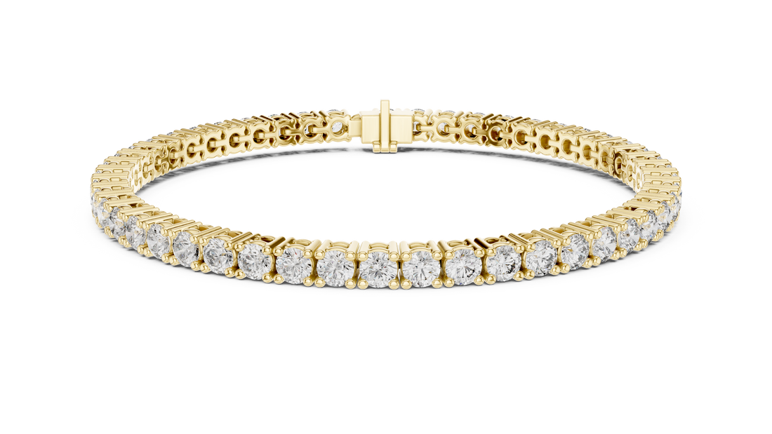 Round Brilliant Diamond Classic Tennis Chain Bracelet in Collet Setting