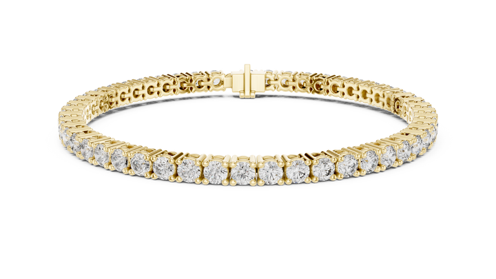 Round Brilliant Diamond Classic Tennis Chain Bracelet in Collet Setting