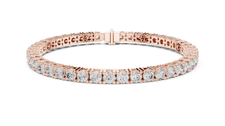 Round Cut Diamond Tennis Link Bracelet in Classic Collet Setting with Seamless Linear Brilliance